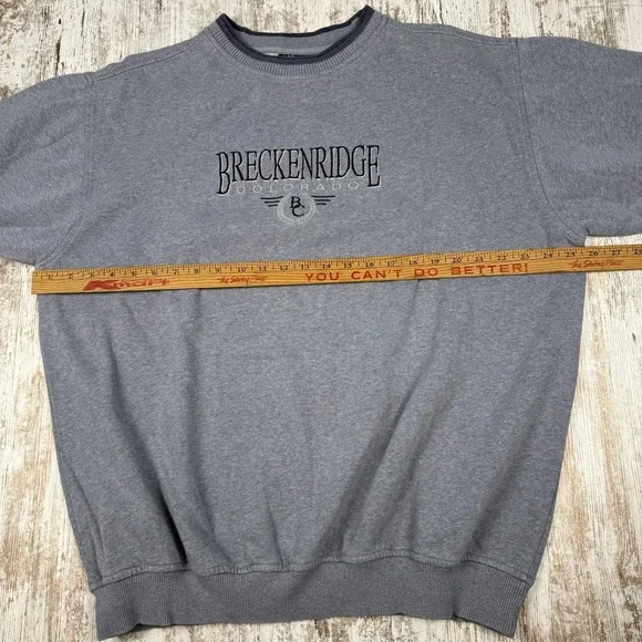 VTG Diport USA Breckenridge Colorado Embroidered Crewneck Sweatshirt Sz L‎ - Picture 8 of 9